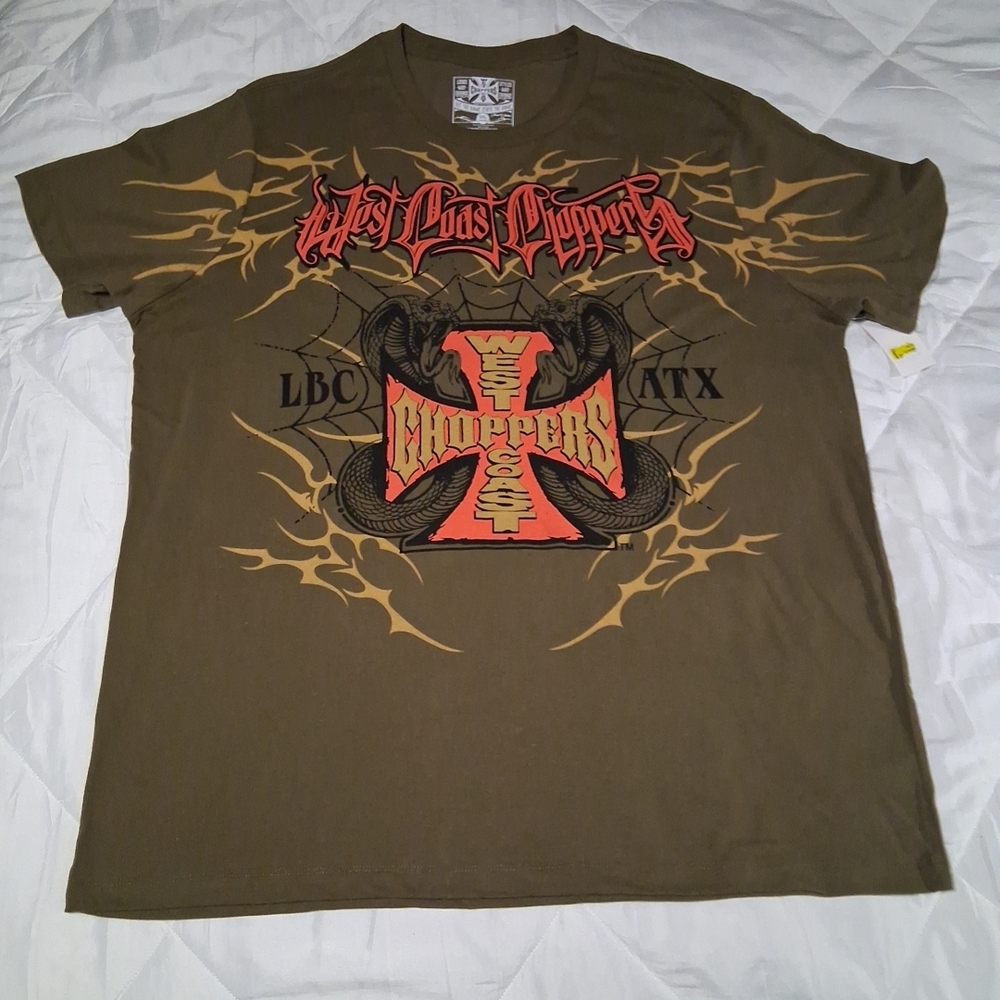 West Coast Choppers Jesse James Graphic Retro T-Shirt Motorcycle Cross Snake 3XL